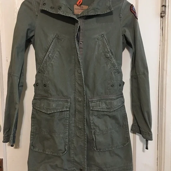 Parajumpers women's military-style parka jacket in an army green cotton blend XS - Picture 3 of 12